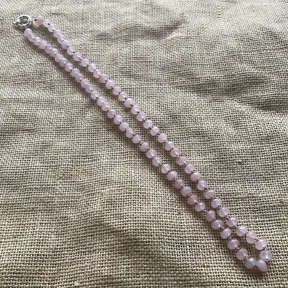 Pink Rose Quartz Stone 8mm Necklace Knotted New Handmade 2022 In style Beads - Picture 5 of 13